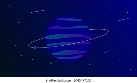 planet vector illustration. Space background  decoration for your design. Stars and comets on background