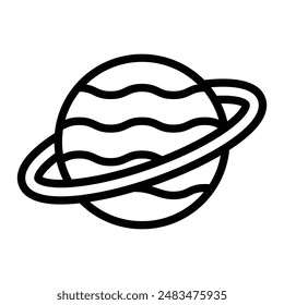 Planet Vector Line Icon Design
