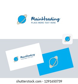 Planet vector logotype with business card template. Elegant corporate identity. - Vector