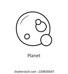 Planet Vector outline Icon Design illustration. Space Symbol on White background EPS 10 File