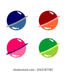 planet vector with various color variations