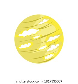 planet venus. dense clouds and atmosphere cartoon style no stroke.