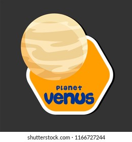 Planet Venus Design Hexagon Frame Background Vector Image
