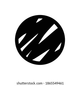 planet venus. Glyph color style .Space science astronomy icon symbol. Vector Illustration. Black Siluet