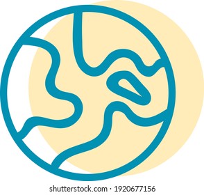 Planet Venus, illustration, vector on white background.