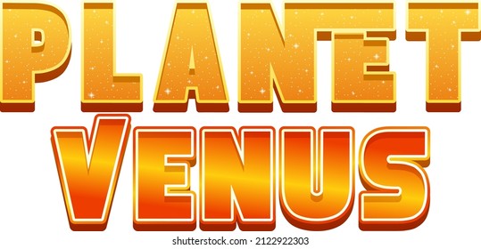 Planet Venus word logo design illustration