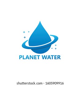 Planet Water Logo Template Design