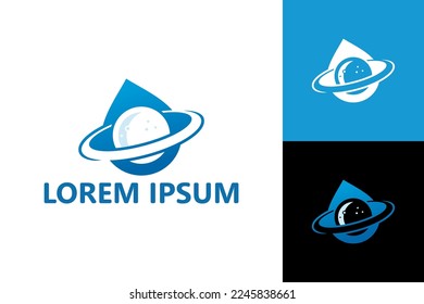 Planet water logo template design vector