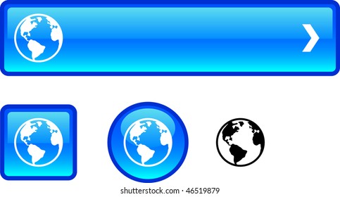 Planet web buttons. Vector illustration.