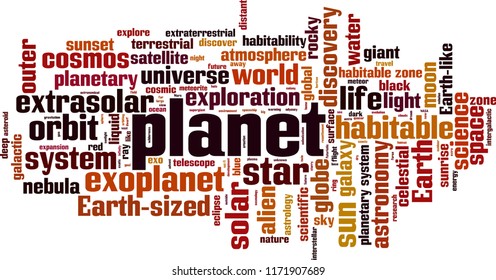 Planet word cloud concept. Vector illustration