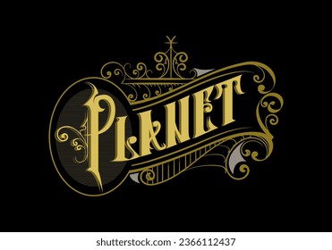 PLANET word lettering custom design