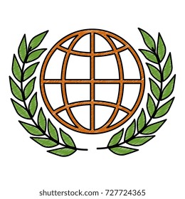 planet with wreath leafs