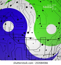 Planet yin yang, vector eps10 elegant wave