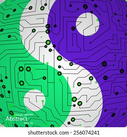 Planet yin yang, vector eps10 elegant wave
