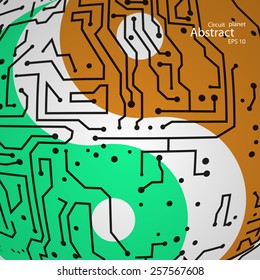 Planet yin yang, vector eps10 elegant wave