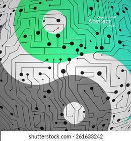 Planet yin yang, vector eps10 elegant wave