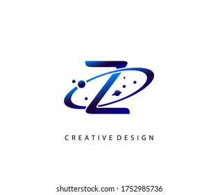 Planet Z Letter. Round ring shape business logo design template.circle ring logo, cosmic planet symbol,alphabet,corporate identity symbol concept.