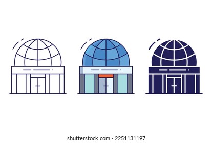 Planetarium building icon vector illustration