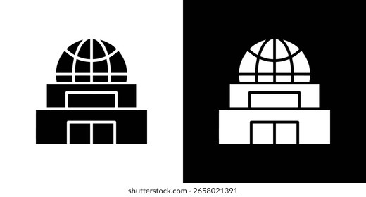 Icono del planetario de un Vector de estilo plano