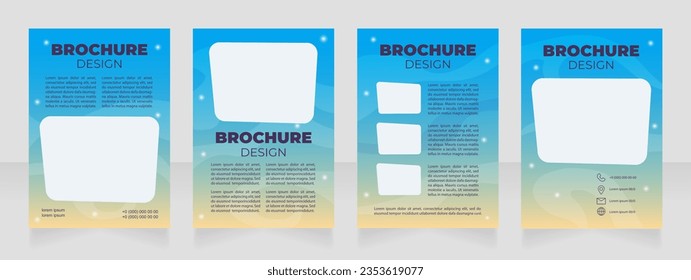 Planetarium invitation blank brochure design. Entertaining event. Template set with copy space for text. Premade corporate reports collection. Editable 4 paper pages. Arial Black, Regular fonts used