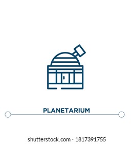 planetarium outline vector icon. simple element illustration. planetarium outline icon from editable astronomy concept. can be used for web and mobile
