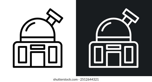 Planetarium outlined icon vector collection.