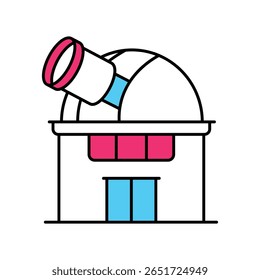 Planetarium Vector Filled outline illustration style icon. EPS 10 file