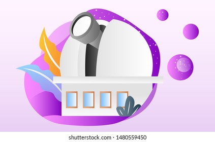 Planetarium vector illustration with fluid shape