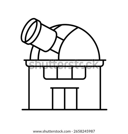 Planetarium Vector outline illustration style icon