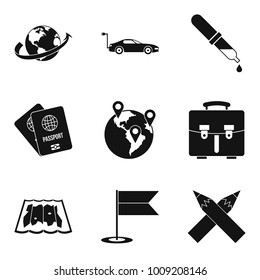 Planetary climate icons set. Simple set of 9 planetary climate vector icons for web isolated on white background