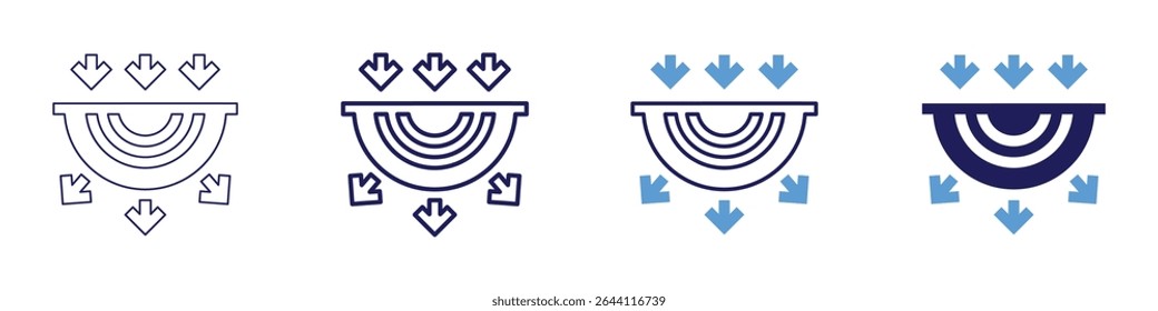 Planetary defense icon in 4 different styles. Thin Line, Line, Bold Line, Duotone. Duotone style. Editable stroke.