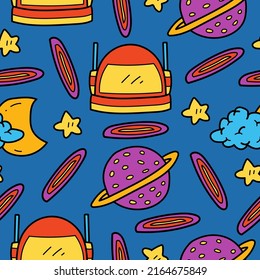 Planetary doodle cartoon pattern design