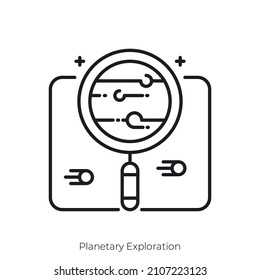 Planetary Exploration icon. Outline style icon design isolated on white background