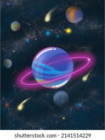 Planetary imagination, for your wallpaper and wall decoration