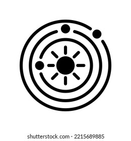 Planetary Orbit Icon. Each planet swims in its own path 