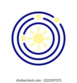 Planetary Orbit Icon. Each planet swims in its own path 