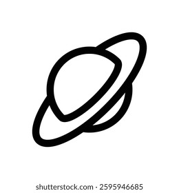 Planetary ring. Editable stroke vector icon.