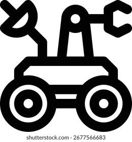 Planetary Rover, Space Exploration Outline Icon