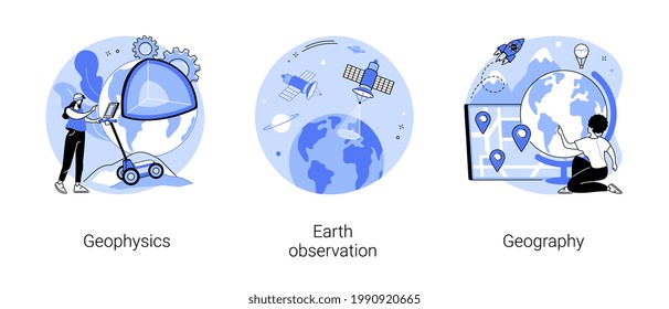Planetary Science Abstract Concept Vector Illustrations.
