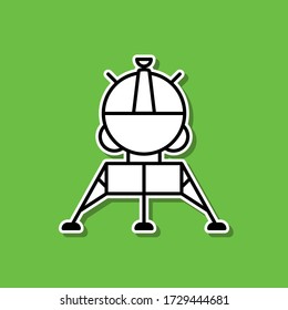 Planetary station sticker icon. Simple thin line, outline vector of cartooning space icons for ui and ux, website or mobile application