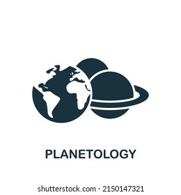 Planetology icon. Monochrome simple Bioengineering icon for templates, web design and infographics