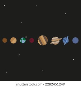 planets black sky. Abstract vector. Space background. Vector illustration.