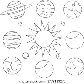 Planets Celestial Body Have Black Lines Stock Vector (Royalty Free ...