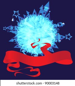  planets Christmas New Year (poster postcard vector illustration)