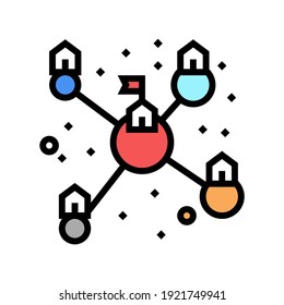 planets colonization and transport communication color icon vector. planets colonization and transport communication sign. isolated symbol illustration