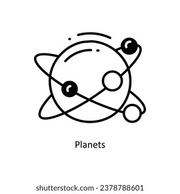 Planets doodle Icon Design illustration. Space Symbol on White background EPS 10 File