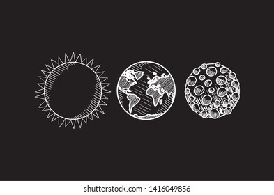 Planets draws of solar system design