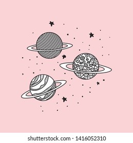 Planets draws of solar system design