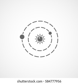 Planets Flat Icon On White Background