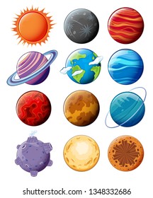 planets in the galaxy illustration